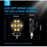 Proiector led cu lumina de zi galbena si flash , 125w , 12v-24v Proiector led cu lumina de zi galbena si flash , 125w , 12v-24v