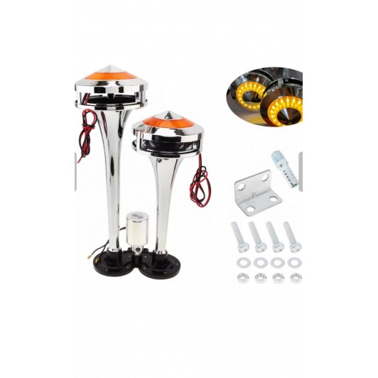 Claxon cu 2 goarne si LED 12V-24v