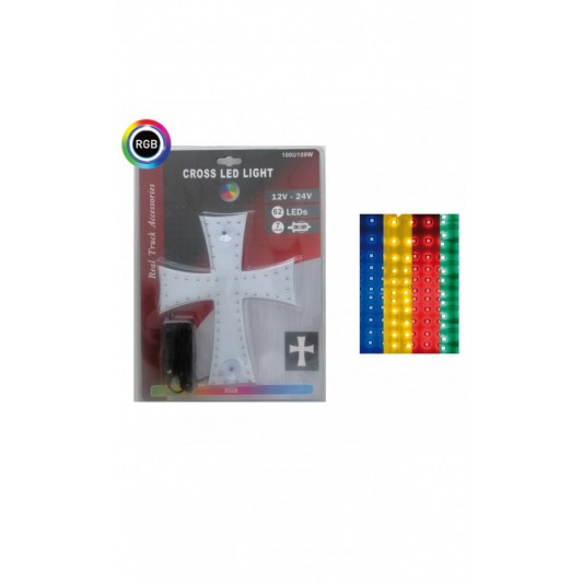 Cruce LED luminoasă, 12V - 24V, RGB