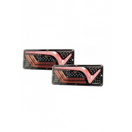 set 2 lampi led cu semnalizare dinamica 12v-24v - L= 330mm x 130mm