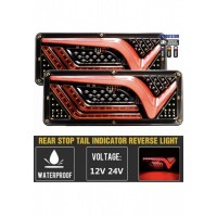 set 2 lampi led cu semnalizare dinamica 12v-24v - L= 330mm x 130mm