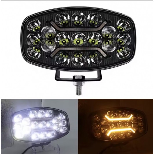 Proiector led universal tip SPIDER , 12V - 24V, cu lumină DRL, alb-galben