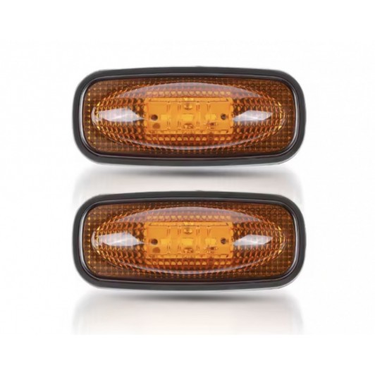 Set 2 lampi Led de gabarit ci geam bombat, 12v-24v lumina portocalie