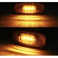 Set 2 lampi Led de gabarit ci geam bombat, 12v-24v lumina portocalie