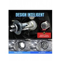 Set 2 becuri Led H7 cu lupa 180w, 20,000LM, 1:1,CANBUS, cu ventilator , 6000k