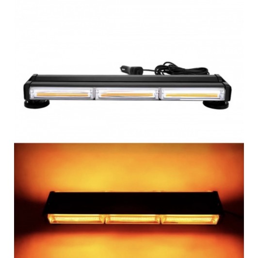 Rampa girofar cu magneti, 44cm cu bara dubla stroboscop, 12V-24V, lumina portocalie