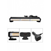 Rampa girofar cu magneti, 44cm cu bara dubla stroboscop, 12V-24V, lumina portocalie