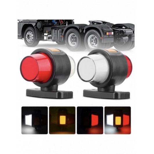 Set 2 lampi de semnalizare, Neon effect, 12V-24V cu trei fete luminoase