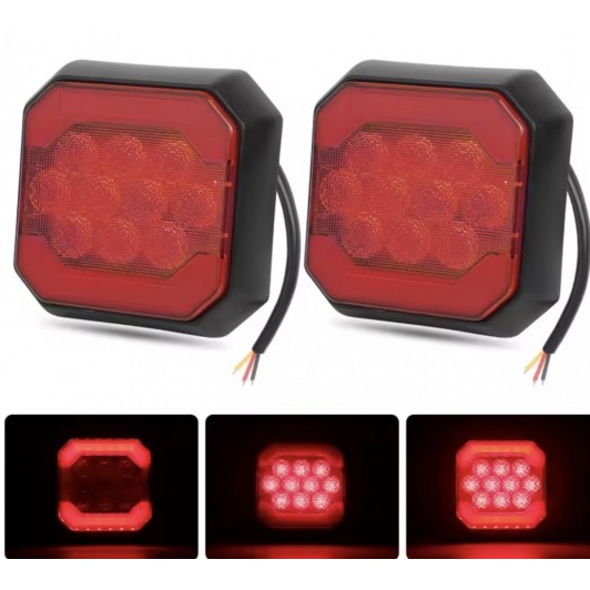 Set 2 Lampi stop LED patrate 12-24V