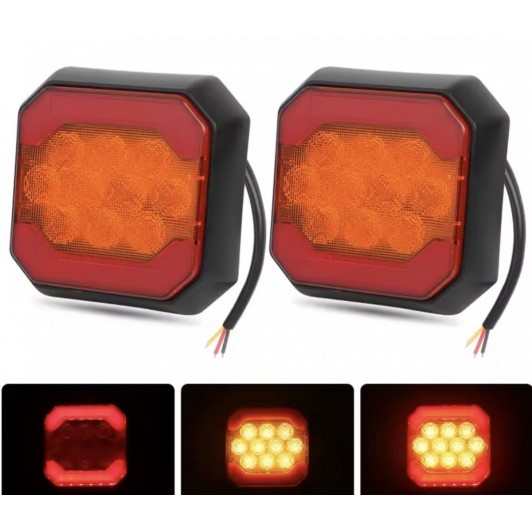 Set 2 Lampi stop LED patrate 12-24V