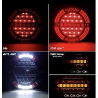 Set 2 lampi rotunde cu contur neon, semnal dinamic, 12v-24v