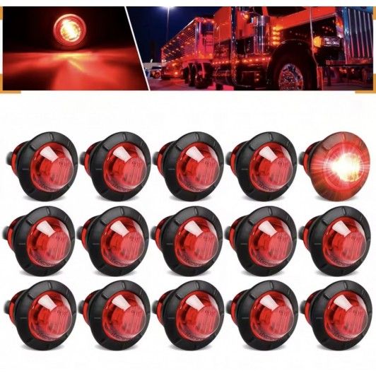 Lampa pentru bullbar/ gabarit cu led 12v-24v, rosu ( o fata luminaoasa)