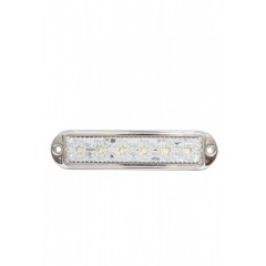Lampa Laterala cu Led, lumina alba, rama cromata, 12V -24V, 6 SMD, Resistenta La Apa