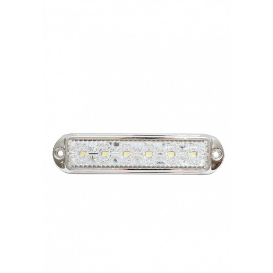 Lampa Laterala cu Led, lumina alba, rama cromata, 12V -24V, 6 SMD, Resistenta La Apa