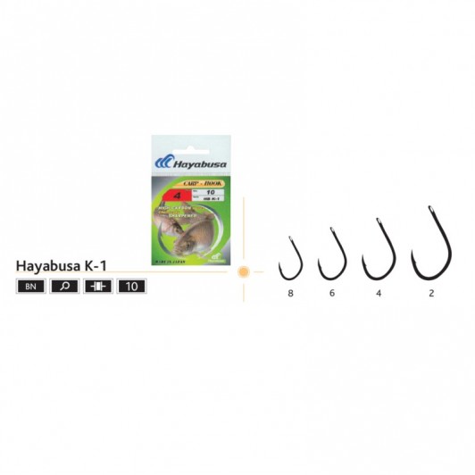 Set carlige pescuit crap Hayabusa K-1, marimea 4, 10 buc