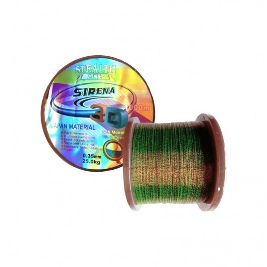 Guta/Fir Monofilament pescuit SIRENA 3D 1000 m - 0.25 mm