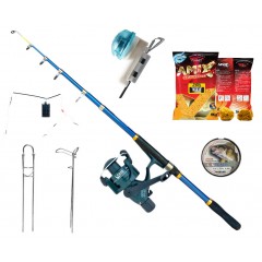 Set lanseta telescopica din carbon Explorer 3 m, mulineta CB 40, senzor, fir,suport, nada, montura