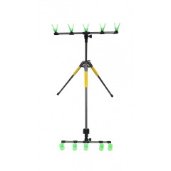 Tripod telescopic cu suport pentru lansete cu 5 posturi