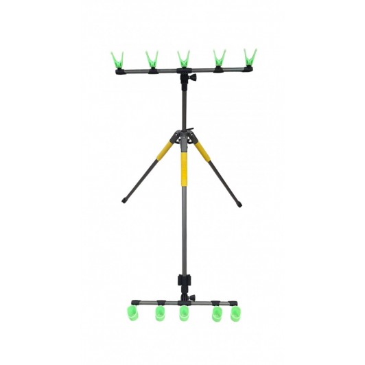 Tripod telescopic cu suport pentru lansete cu 5 posturi
