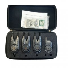 Set 3 avertizori pescuit cu statie Wind Blade 3 culori si geanta protectie 5555