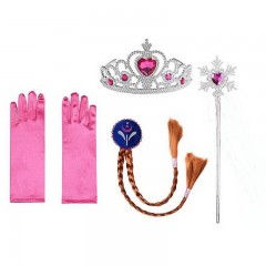 Set accesorii Anna Frozen - codita, coronita, bagheta si manusi