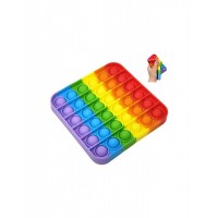 Jucarie senzoriala Antistres - PUSH POP IT BUBBLE - multicolora din silicon patrata