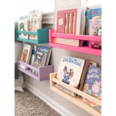 Set 2 etajere carti Montessori - rafturi carti din lemn natur sau colorat 36 cm