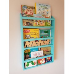 Biblioteca carti Montessori - raft carti din lemn natur sau colorat