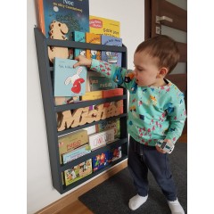 Biblioteca carti Montessori - raft carti din lemn natur sau colorat