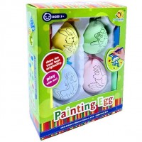 Set 4 oua decorative cu agatatoare pentru pictat, colorat + carioci, produs decor pentru Paste