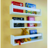 Set 2 etajere Montessori pentru carti din lemn natur sau colorat - rafturi 45 cm