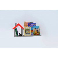 Etajera Montessori tip Casuta cu acoperis - raft carti din lemn natur sau colorat