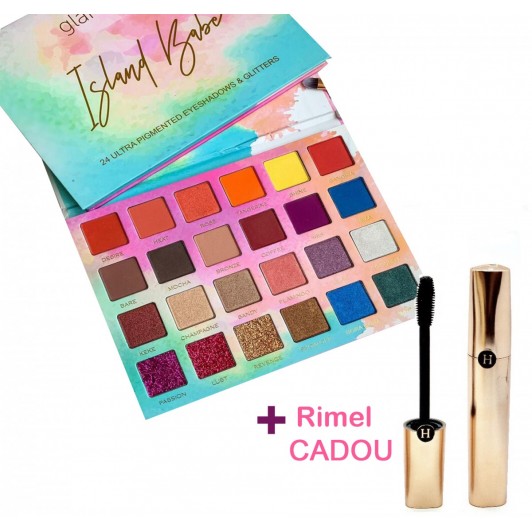 Paleta de Farduri Glamierre Island Babe: 24 Culori Ultra Pigmentate + Rimel CADOU