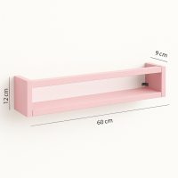 Etajera carti Montessori din lemn - 60 cm Roz
