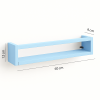 Etajera carti Montessori din lemn - 60 cm Albastra deschis