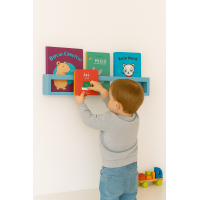 Etajera carti Montessori din lemn - 60 cm Albastra deschis