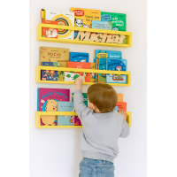 Etajera carti Montessori din lemn - 60 cm Galbena