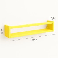Etajera carti Montessori din lemn - 60 cm Galbena