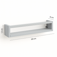 Etajera carti Montessori din lemn - 60 cm Gri deschis