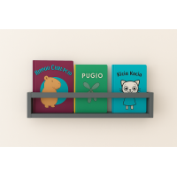 Etajera carti Montessori din lemn - 60 cm Gri inchis