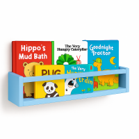 Etajera carti Montessori din lemn - 60 cm Albastra deschis