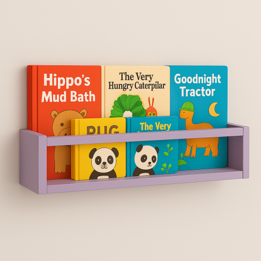 Etajera carti Montessori din lemn - 60 cm Mov