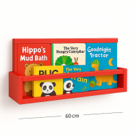 Etajera carti Montessori din lemn - 60 cm Rosie