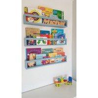 Set 3 etajere carti Montessori din lemn - 60 cm Culori personalizate, peste 20 nuante