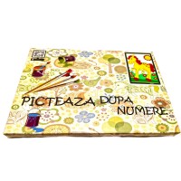 Set pictura pe numere pentru copii, model Calut, dimensiuni: 30 cm x 20 cm, panza pe rama