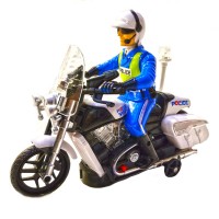 Motocicleta politie 20 cm si politist cu sunete si lumini