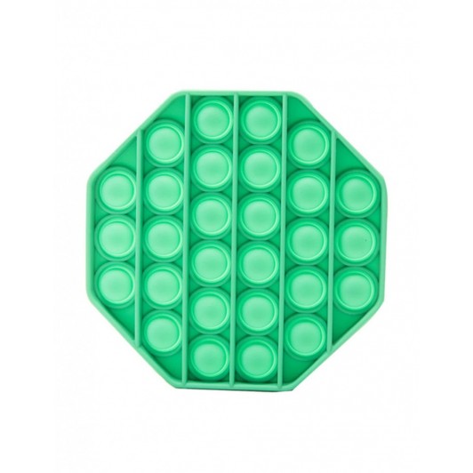Jucarie POPIT din silicon 12 cm - verde - octogon
