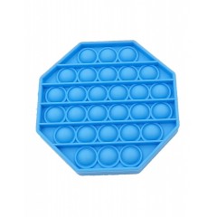 Jucarie POPIT din silicon 12 cm - albastra - octogon