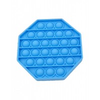 Jucarie POPIT din silicon 12 cm - albastra - octogon
