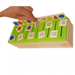Joc Montessori sortator din lemn bilingv roman-englez, 88 piese WD9501
